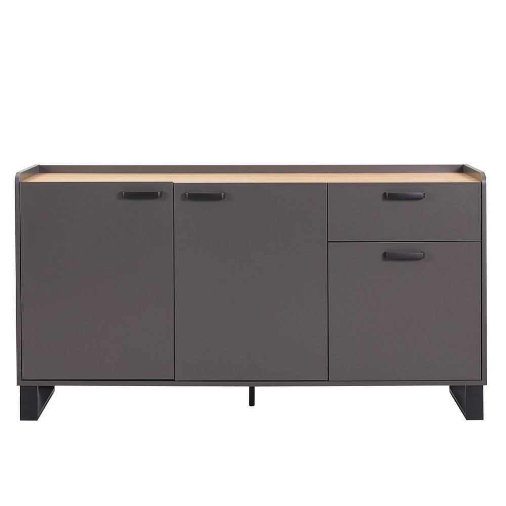 Wellington Buffet Cabinet With 3Doors & 1Drawer - Light Oak/Grey - Image 2
