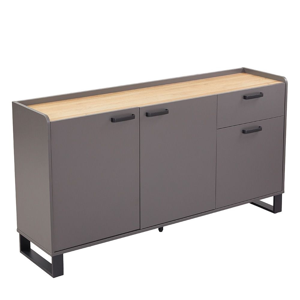 Wellington Buffet Cabinet With 3Doors & 1Drawer - Light Oak/Grey - Image 3