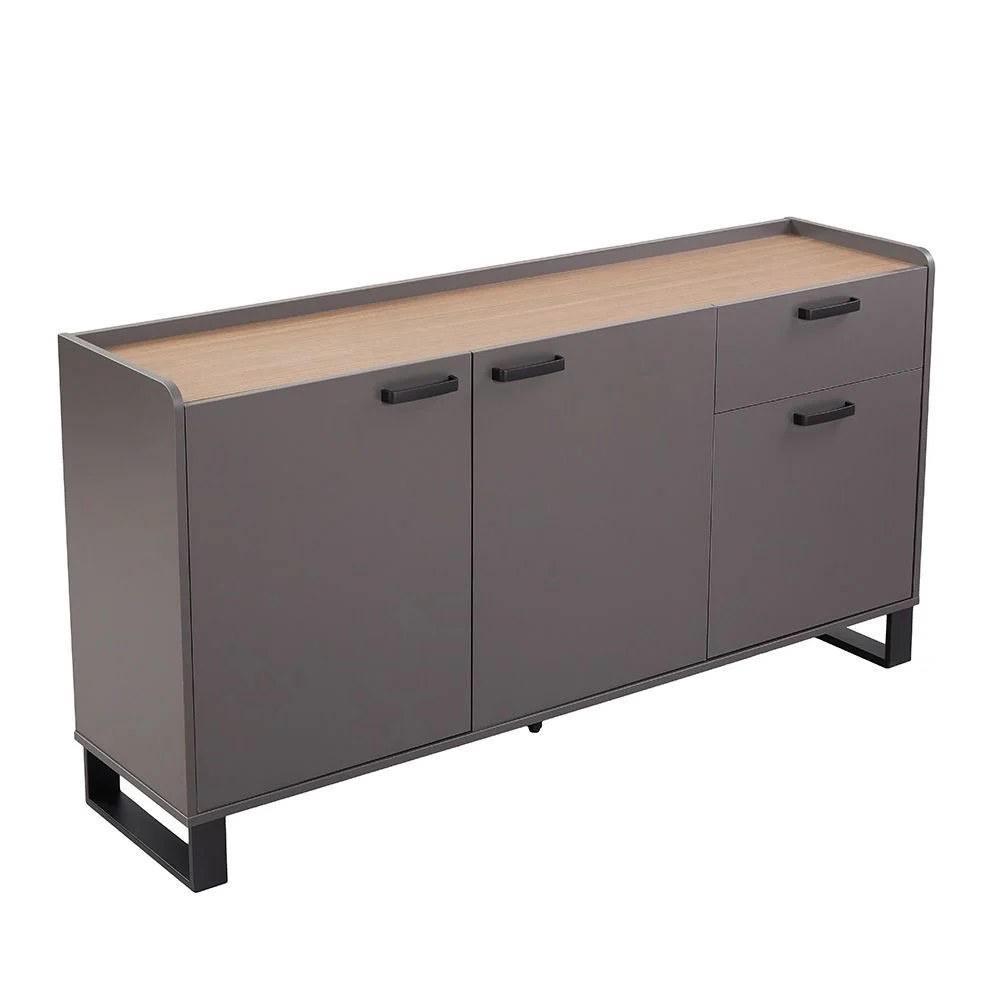 Wellington Buffet Cabinet With 3Doors & 1Drawer- Walnut/Grey - Image 3