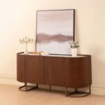 New AlHamra Stone Top Buffet Cabinet - White/Green/Brown