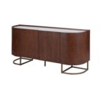 New AlHamra Stone Top Buffet Cabinet - White/Green/Brown