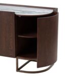 New AlHamra Stone Top Buffet Cabinet - White/Green/Brown