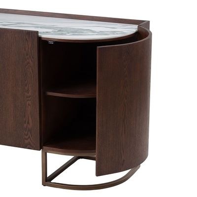 New AlHamra Stone Top Buffet Cabinet - White/Green/Brown - Image 5