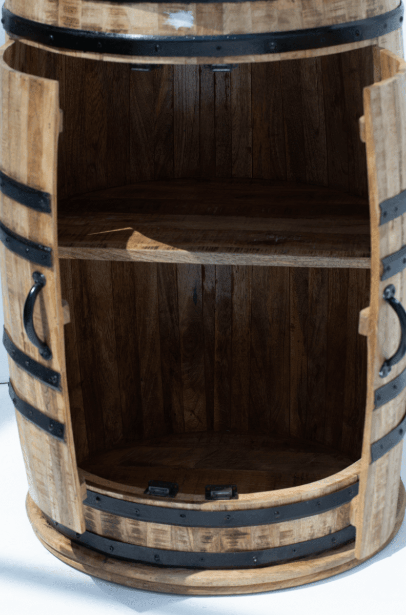 Alani Industrial Barrel Cocktail Cabinet (100x65CM) - Image 5