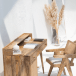 Bali Rattan Door Wooden Desk
