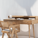 Bali Rattan Door Wooden Desk