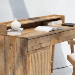 Bali Rattan Door Wooden Desk