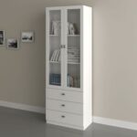 New Kinsey Display cabinet with 2 Glass doors & 3 Drawers- White