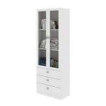 New Kinsey Display cabinet with 2 Glass doors & 3 Drawers- White