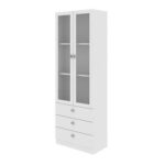New Kinsey Display cabinet with 2 Glass doors & 3 Drawers- White