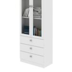 New Kinsey Display cabinet with 2 Glass doors & 3 Drawers- White