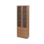 New Kinsey Display cabinet with 2 Glass doors & 3 Drawers- Brown