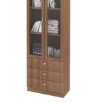 New Kinsey Display cabinet with 2 Glass doors & 3 Drawers- Brown