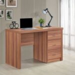 Saturn Office Desk with 3 Drawers-Teak-With 2-Year Warranty