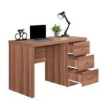 Saturn Office Desk with 3 Drawers-Teak-With 2-Year Warranty