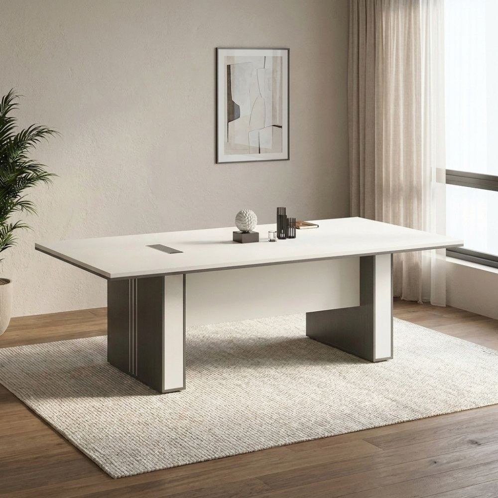 Skive Meeting/Conference Table-Grey/White-With 5-Year Warranty