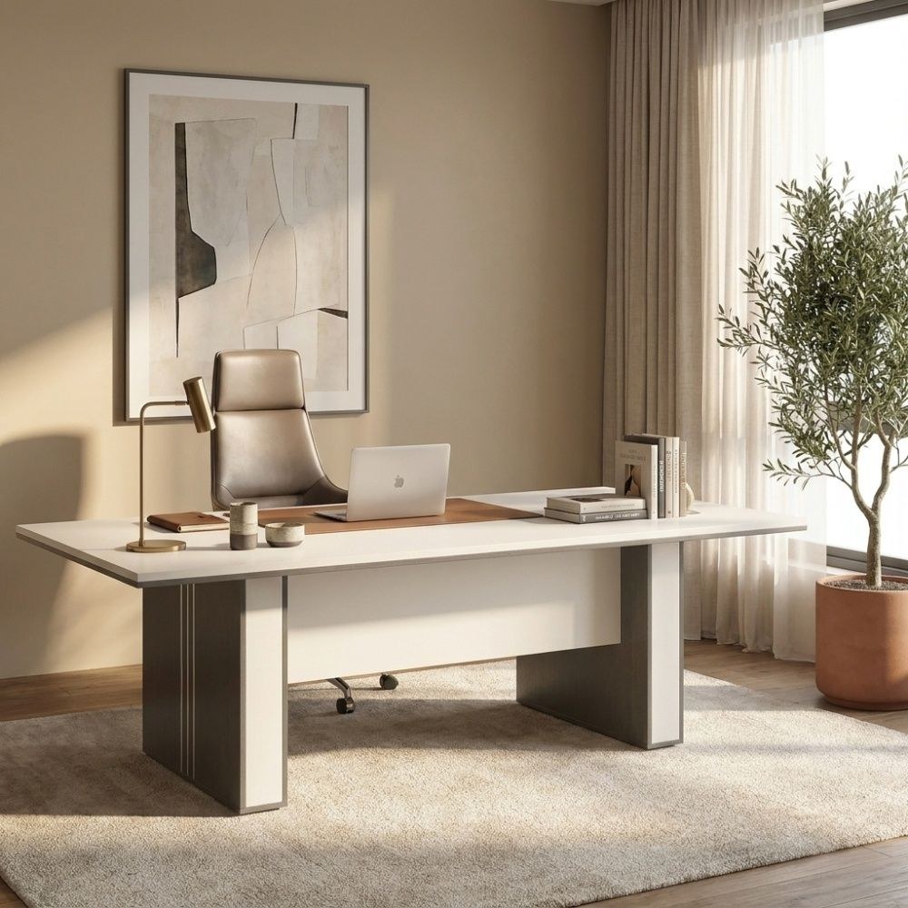 Skive Meeting/Conference Table-Grey/White-With 5-Year Warranty - Image 5