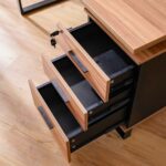 Blend Office Desk with 3 Drawers - Walnut - With 2-Year Warranty