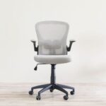Allorica Mid Back Office Chair-Light Grey/Black-With 2-Year Warranty