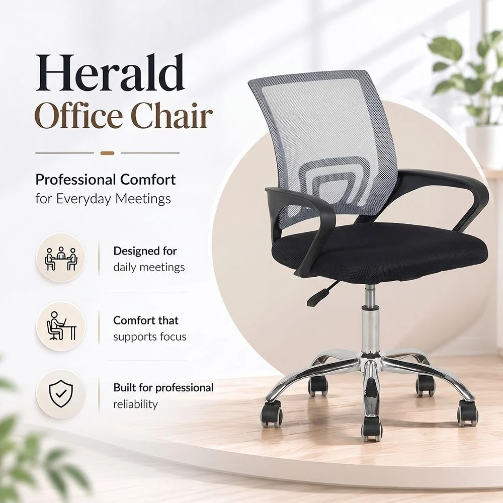Herald Office Chair - Grey/Black - Image 3