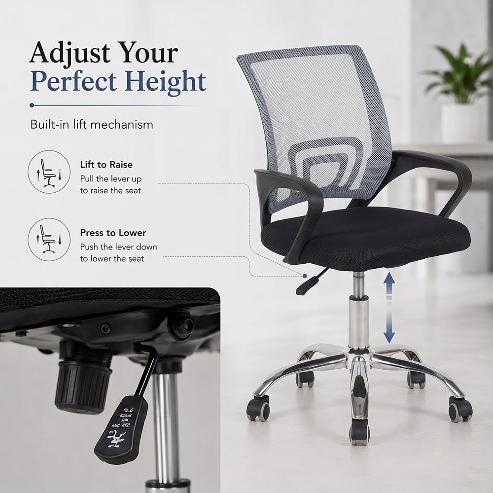 Herald Office Chair - Grey/Black - Image 4