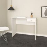 Dane Study Desk with Drawer- White-With 2-Year Warranty