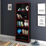 Atlaz Bookcase- Red/Black - With 2-Year Warranty