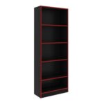 Atlaz Bookcase- Red/Black - With 2-Year Warranty