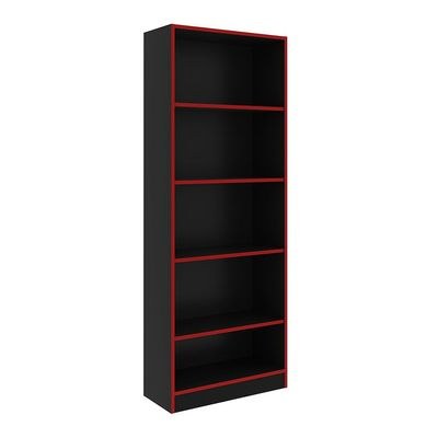 Atlaz Bookcase- Red/Black - With 2-Year Warranty - Image 3