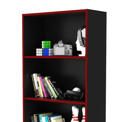 Atlaz Bookcase- Red/Black - With 2-Year Warranty - Image 4