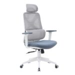 Norway High-Back Office Chair-Grey/White-With 3-Year Warranty