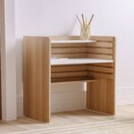 Guyana Study Desk with Adjustable Table Shelves-Oak-With 2-Year Warranty
