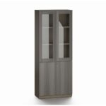 Eupen 4-Door Book Case-Grey-With 5-Year Warranty
