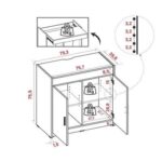 Ovela 2 Door Study desk With Pull-out top table-Walnut