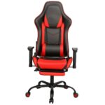 Belanda Gaming Chair with Footrest - Black/Red - With 2-Year Warranty
