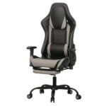 Belanda Gaming Chair with Footrest - Black/Grey - With 2-Year Warranty