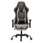 Belanda Gaming Chair with Footrest - Black/Grey - With 2-Year Warranty