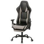 Belanda Gaming Chair with Footrest - Black/Grey - With 2-Year Warranty