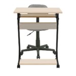 Anhalt Set Of 2 Of Desk And Study Chair -Light Oak/Grey