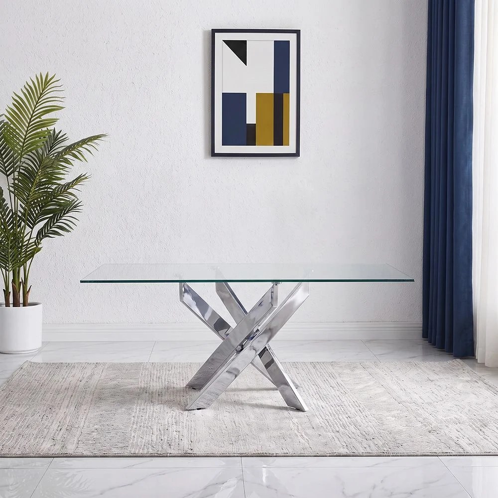 Leonardo Coffee Table-Glass/Chrome - Image 3