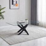 Leonardo Coffee Table-Glass/Powder Coated Black