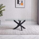 Leonardo Coffee Table-Glass/Powder Coated Black