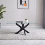 Leonardo Coffee Table-Glass/Powder Coated Black