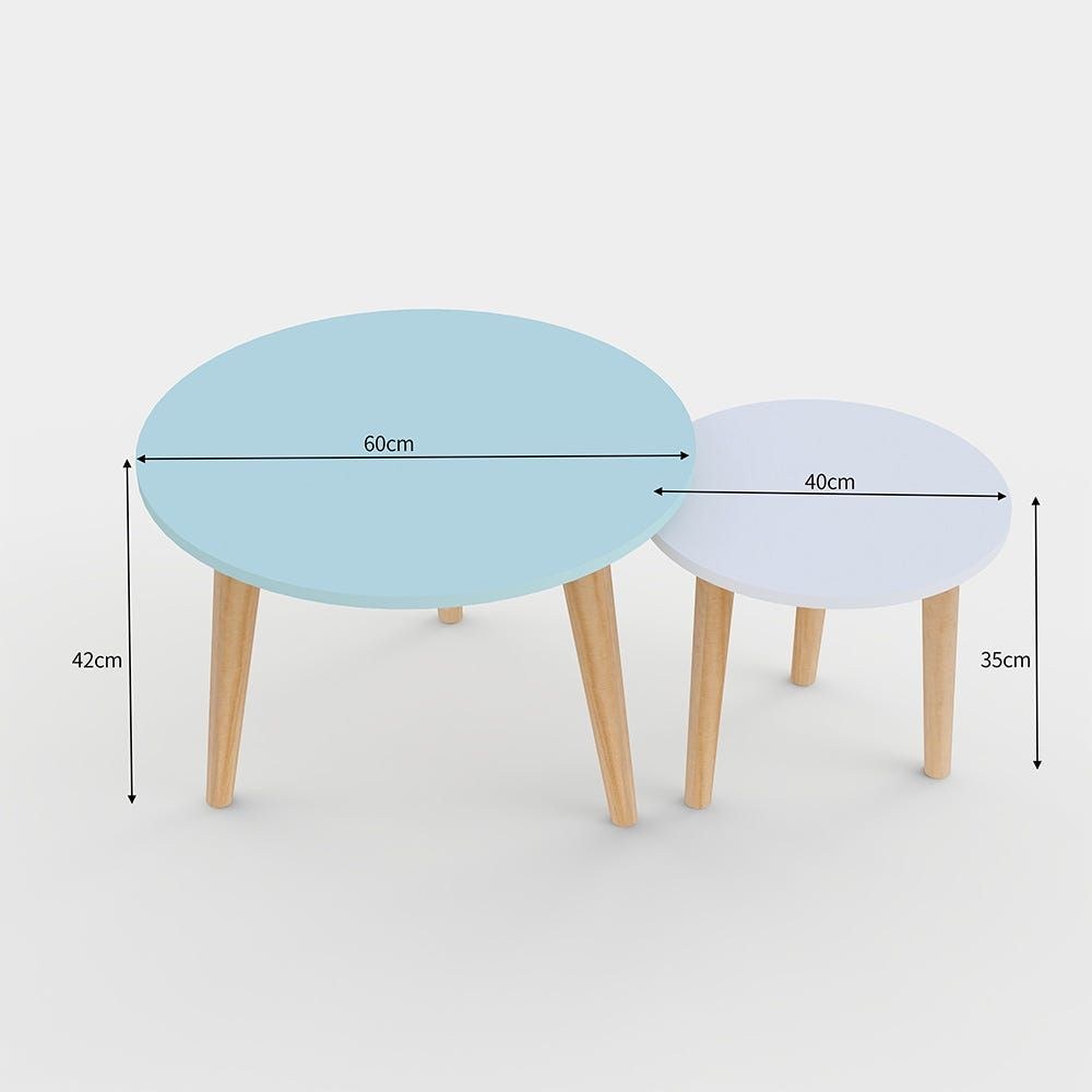 Vito Coffee Table-Set of 2-White - Image 3