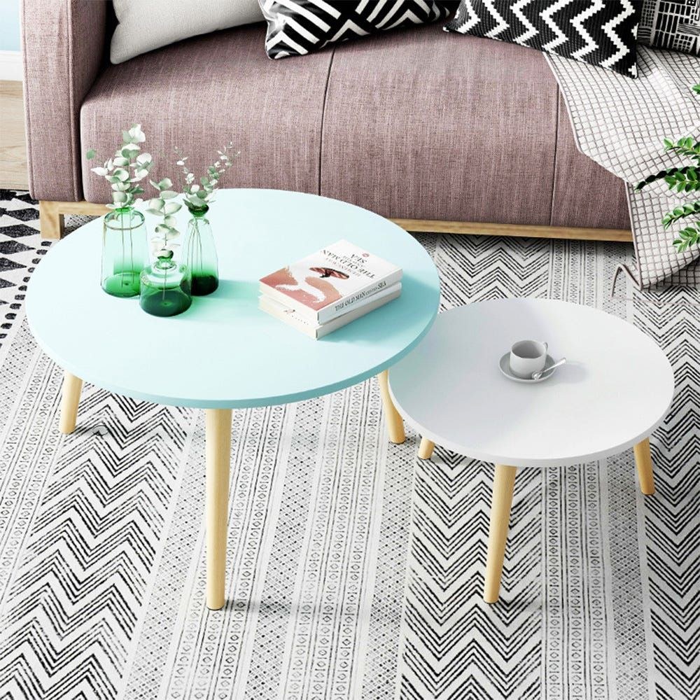 Vito Coffee Table-Set of 2-White - Image 4