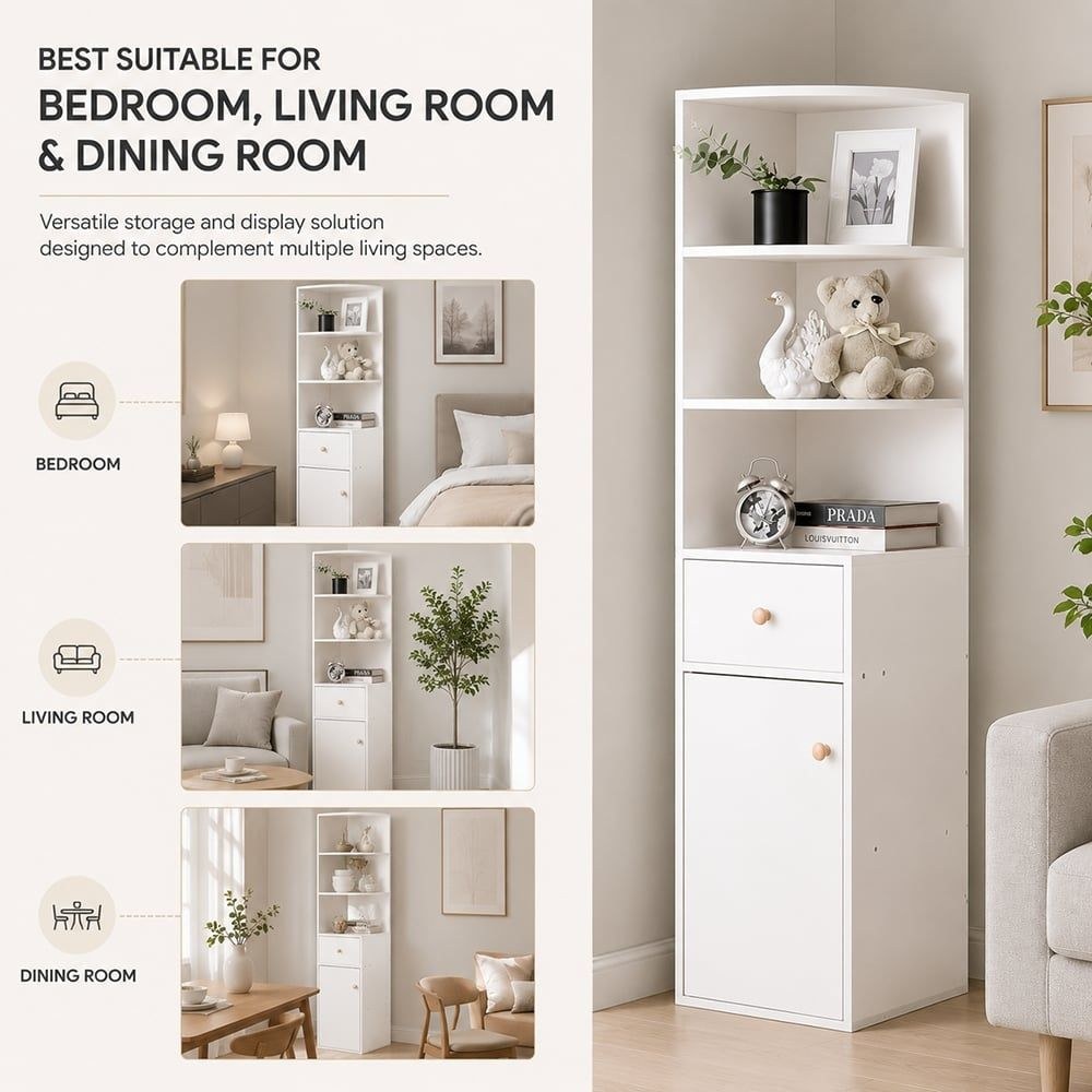 Adelin Display Cabinet-White - Image 4