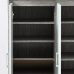 Beak 3 Door & 1 Drawer Shoe Cabinet For 20 Pairs- Grey Oak / White
