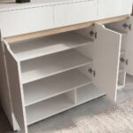 Bill 3 Door & 3 Drawer Shoe Cabinet 22 pairs-White/Oak