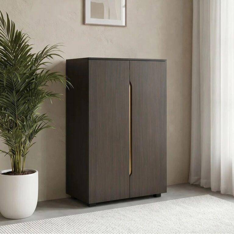 Bill 2 Door Shoe Cabinet 22 pairs-Wenge/Oak