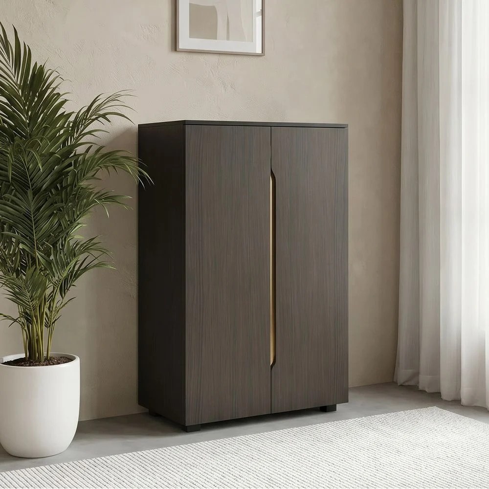 Bill 2 Door Shoe Cabinet 22 pairs-Wenge/Oak